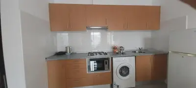 a kitchen with a washing machine and a washer at Ca’ Tina in Santa Maria