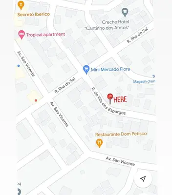 a map of the campus of mercy hospital at Appartement cosy et spacieux in Praia