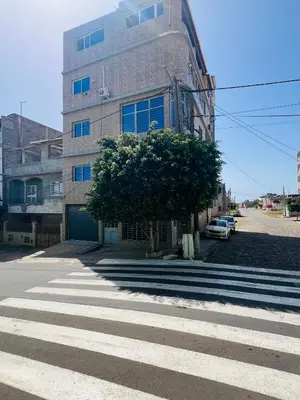 a tree on the side of a street with a building at Zeyden Place Apt in Praia