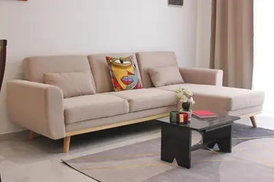 a couch in a living room with a coffee table at KANDAKE APARTMENT Sal Rei Wi-Fi in Sal Rei