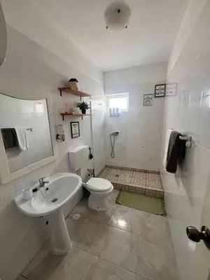 a white bathroom with a sink and a toilet at Sal Breeze in Santa Maria