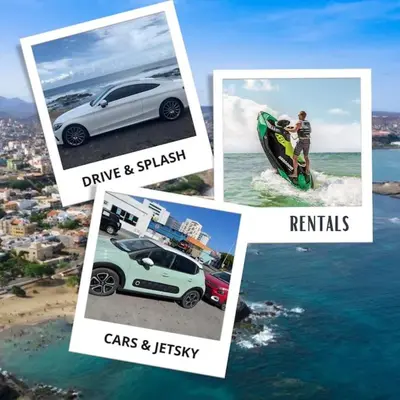 a collage of pictures of different cars and vehicles at Jet Ap & Car 12 - AC in Praia