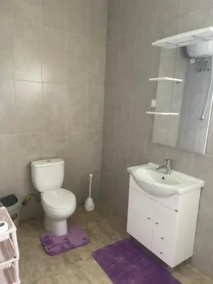 a bathroom with a toilet and a sink at Villa Vicente Casa Soares in Vila Nova Sintra