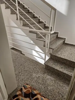 a set of stairs with a rug on the floor at DMSilva in Praia
