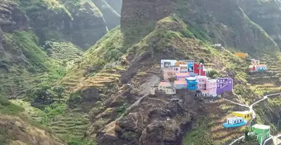 a house on the side of a mountain at Domus Belota in Ribeira Grande