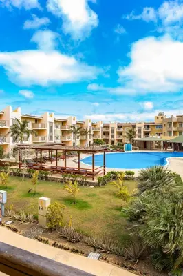 a view of a resort with a swimming pool at Aparthotel Tropical Bounty Beach T3 in Santa Maria