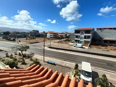 a view from the roof of a building with a street at Casa Shell in Tarrafal