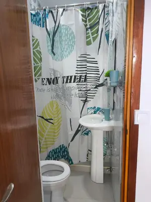 a bathroom with a toilet and a sink at Ocean view Apartment 2 in Cidade Velha