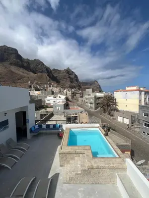 a swimming pool on the roof of a building at Boutique Hotel Luz da Lua in Ponta do Sol