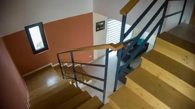 an overhead view of a staircase in a house at Blue Coast Villas - Villa 6 in Cidade Velha