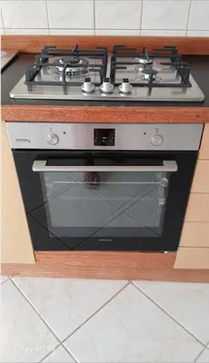 a stove top oven sitting in a kitchen at Pandora Ocena View II in Sal Rei