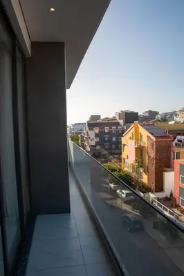 a view of a city from a building window at Fresh One Apartment in Praia
