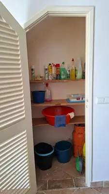 a bathroom with a sink in a pantry at Star House Murdeira, Sal Island, Cape Verde in Beirona