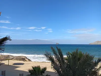 a view of the ocean from a beach at Sol Lazareto Mindelo in Prainha