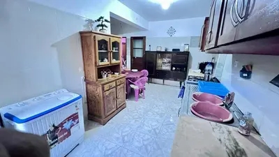 a kitchen with a sink and a stove in a room at Sossego e mar, Lazareto in Lazareto