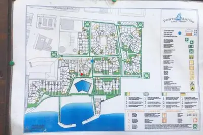 a map of a city with at Porto Antigo - Charming & peaceful apartment overlooking pool and sea in Santa Maria