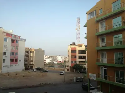 a view of a parking lot in a city at Appartement de Revé in Praia