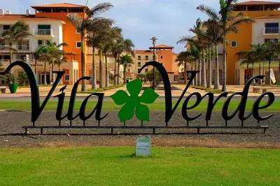 a sign that says villa verdes with a clover on it at Apartment in Vila Verde - Pool view - Santa Maria in Santa Maria