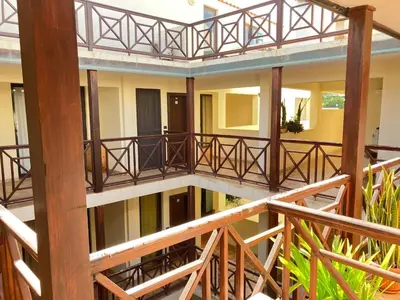a view from the second floor of a building at Time Out Pátio Antigo AC Wifi in Santa Maria