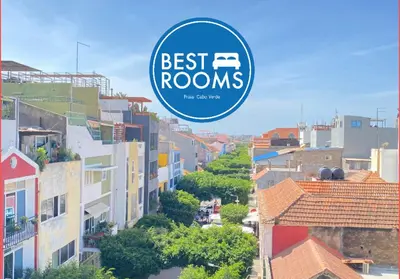 a sign that reads best rooms in a city at Best Rooms - Quarto 1 Plateau in Praia